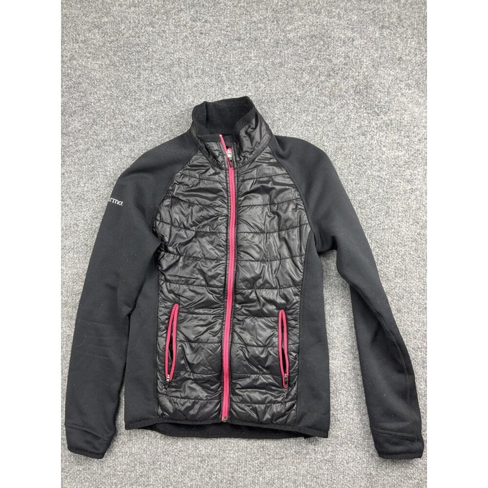 Marmot Jacket Womens Small Black Pink Polartec Variant Fleece Softshell Full Zip